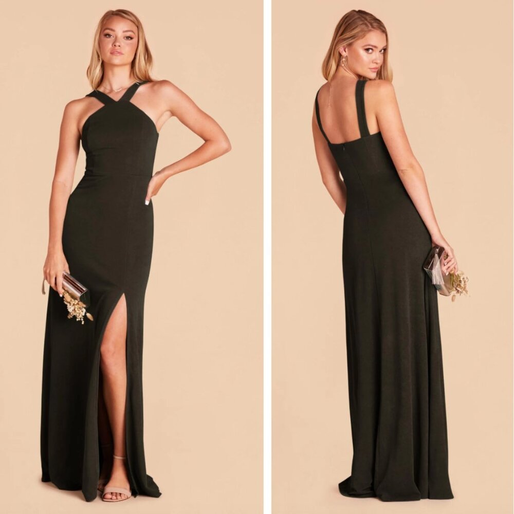 Birdy Grey Gene Dress Crepe Olive Wedding Bridesmaid Formal Dance Maxi Gown